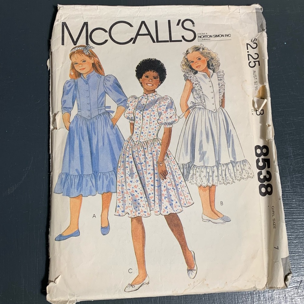 Vintage McCall’s Girls Dress Pattern 80s